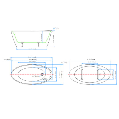 59" Acrylic Bathtub YBALBT125573