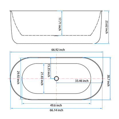 67" Acrylic Bathtub YBALBT160778