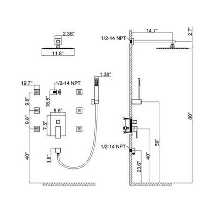 Shower set YBLY902HD-12