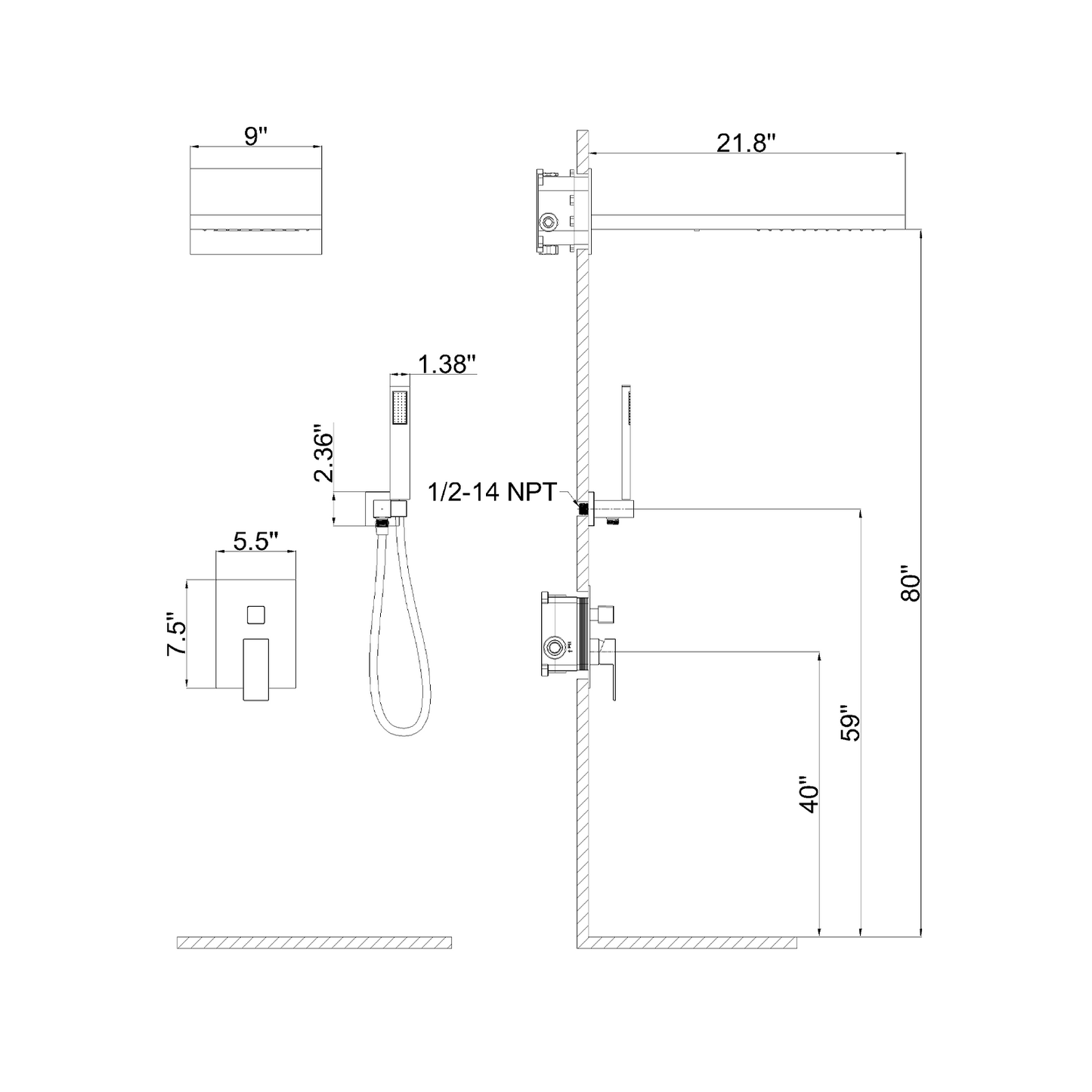 Shower set YBLY711GC