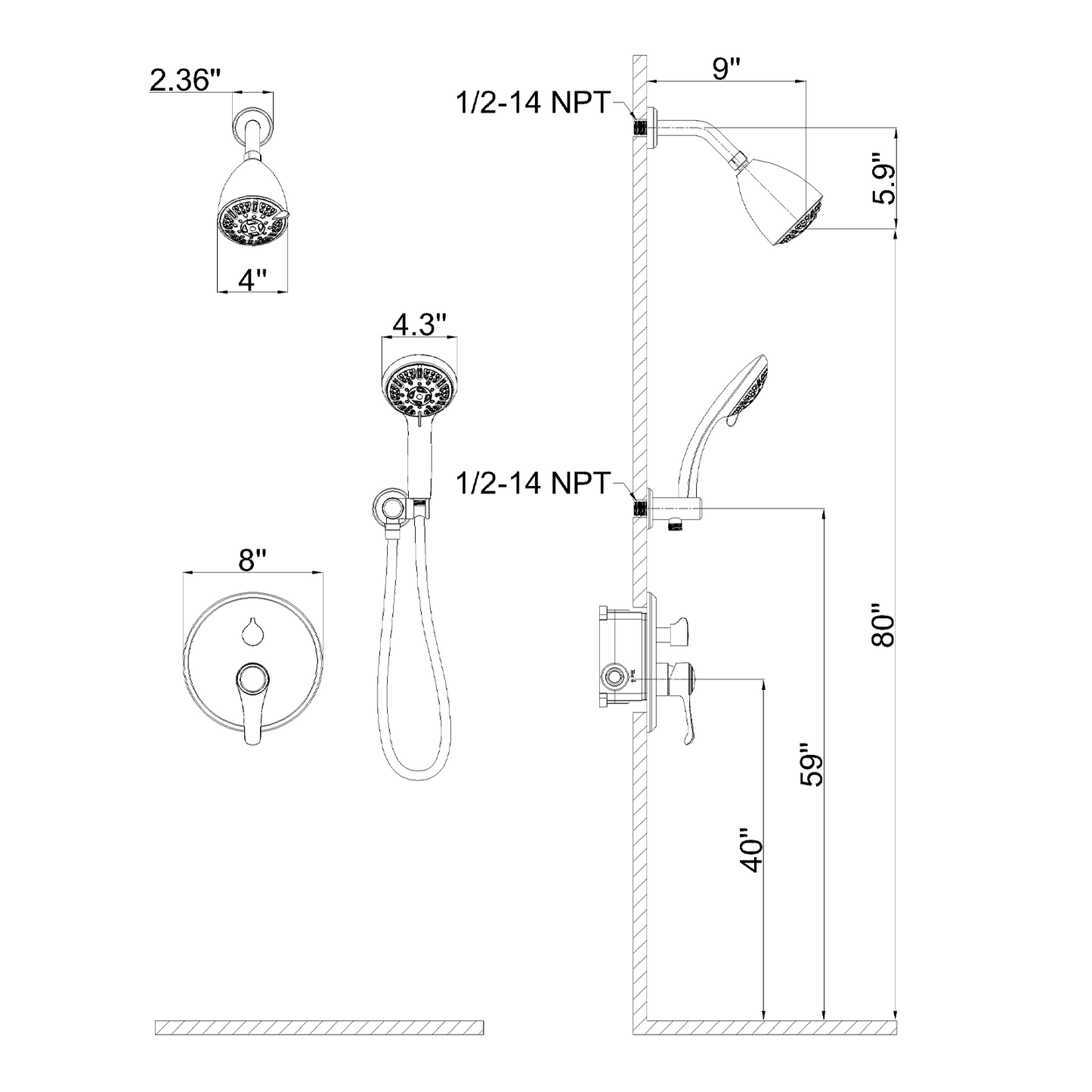 Shower set YBLY705HB