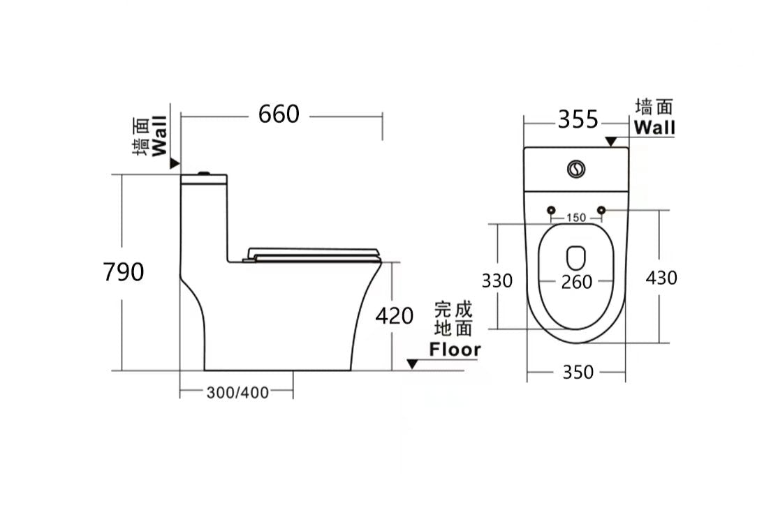 One Piece Toilet YBMT19