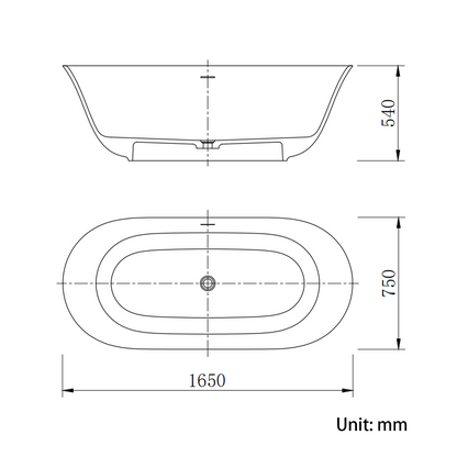 65“ Solid Surface Tub BW-101065W