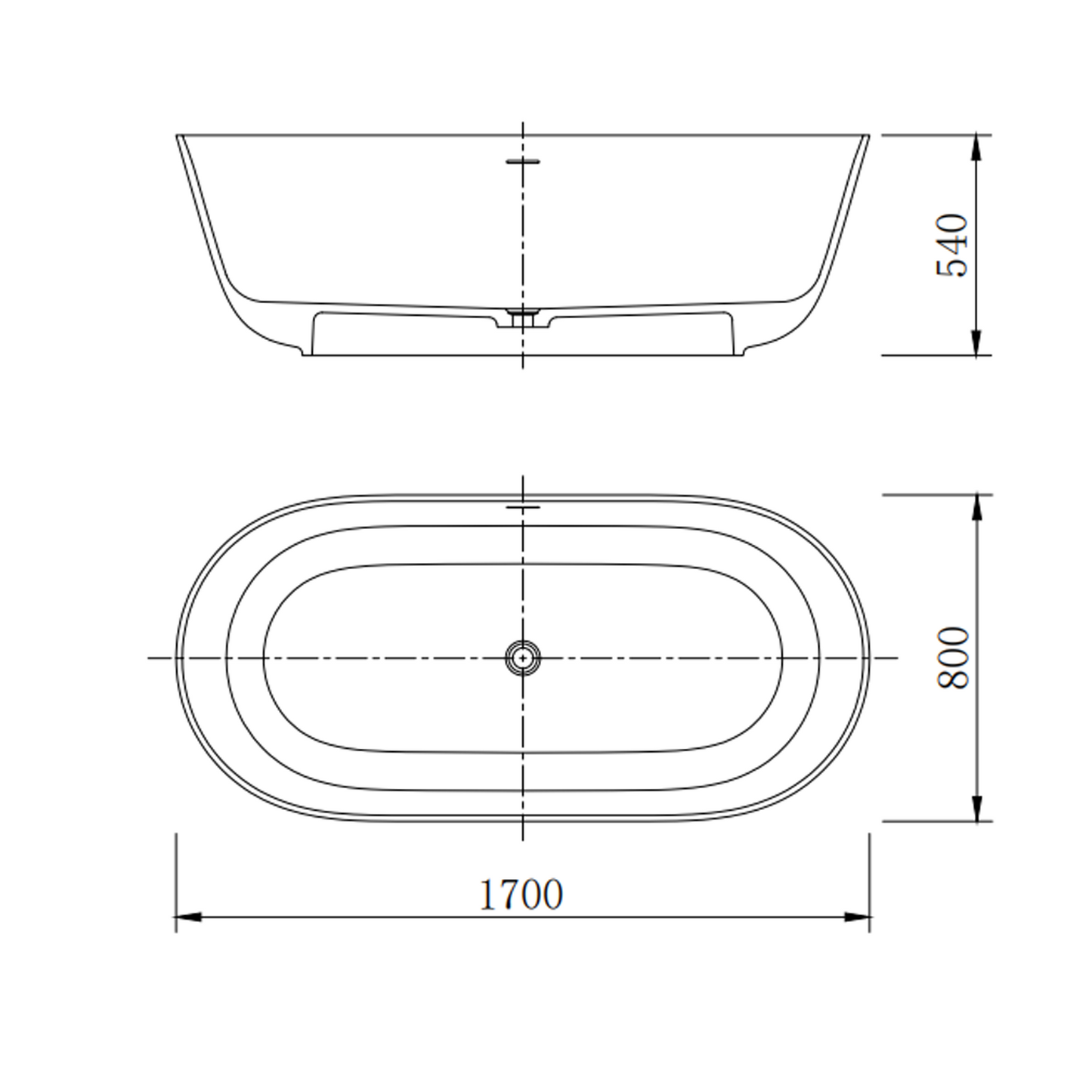 67“ Solid Surface Tub BW-101167W