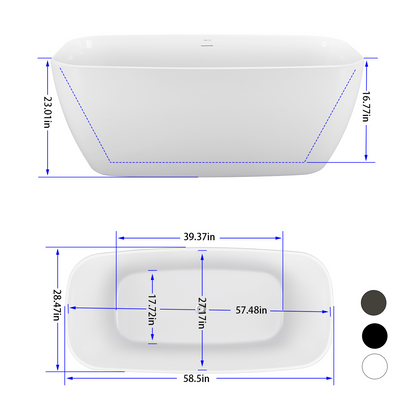 59" Acrylic Bathtub YBALBT2573