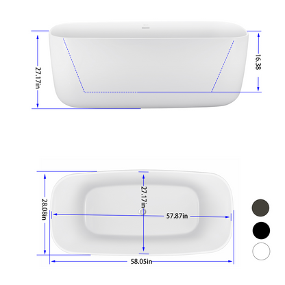 59" Acrylic Bathtub YBALBT125573