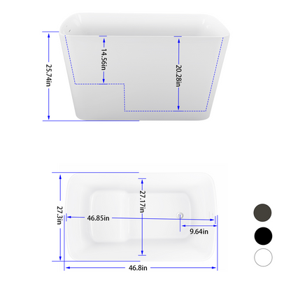 46" Acrylic Bathtub YBALBT13270