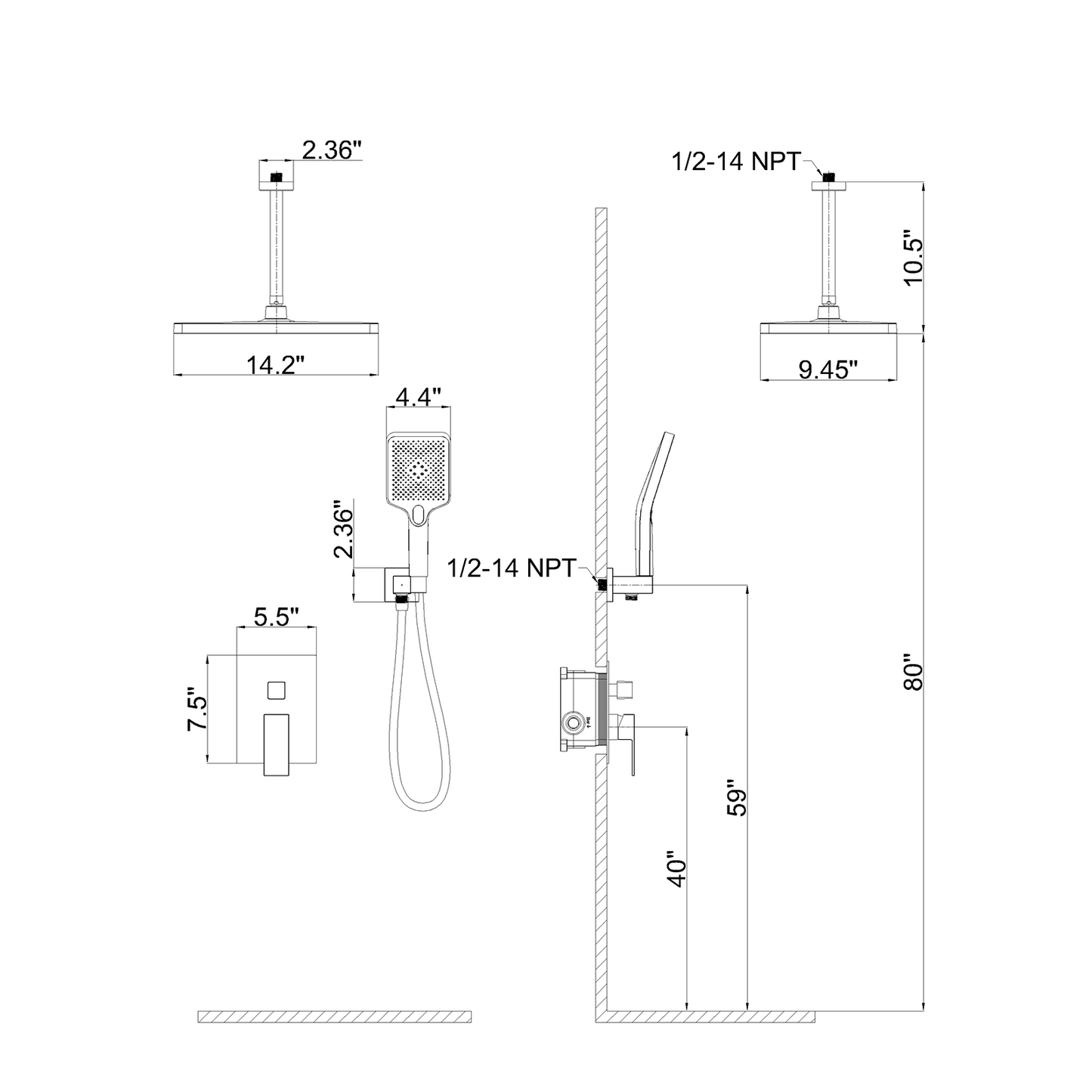 Shower set YBLY709XB