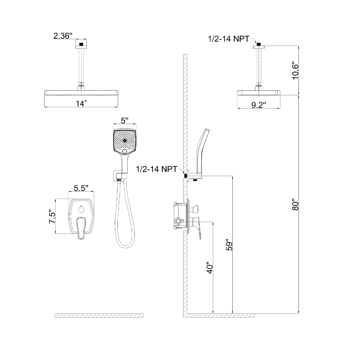 Shower set YBLY707XB