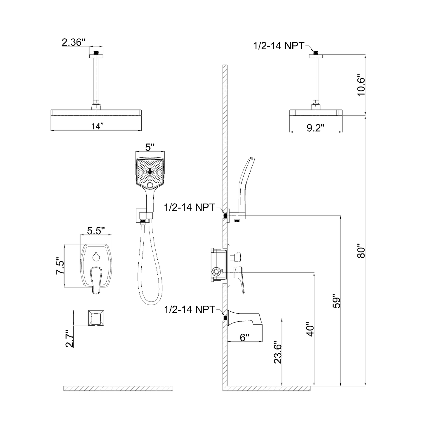 Shower set YBLY707XC