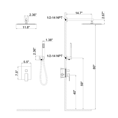 Shower set YBLY708HB-12